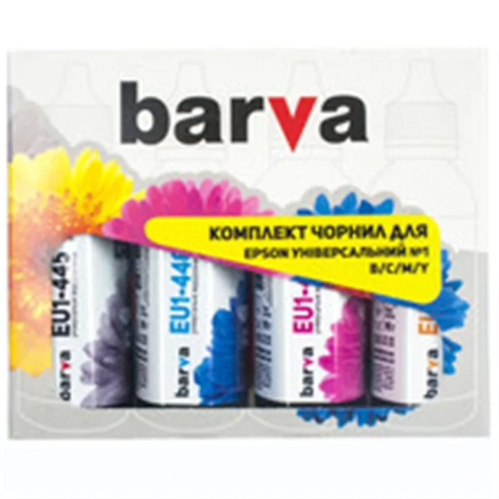 Комплект чернил Barva EPSON Универсальные №1 B/C/M/Y (EU1-090-MP) 4х90 г UA