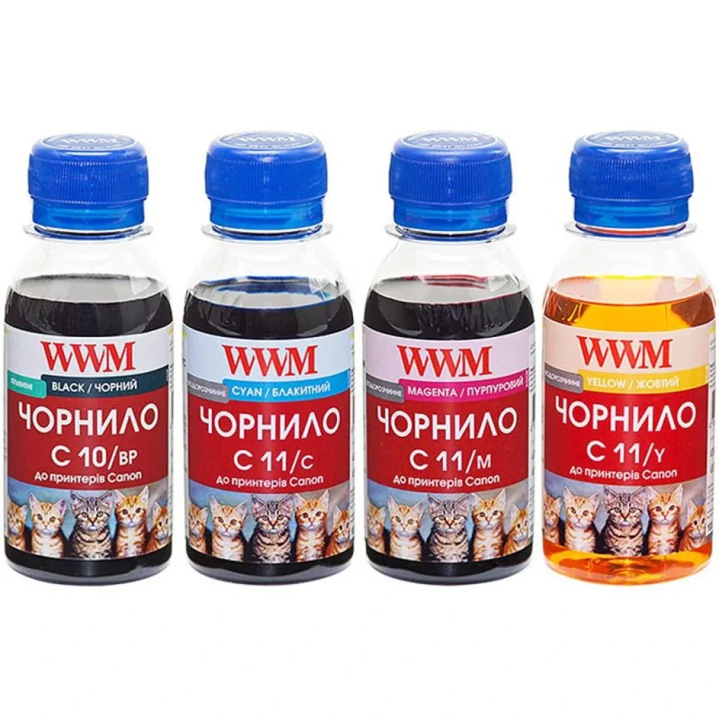 Комплект чернил WWM для CANON PG510BP/CL511 B/C/M/Y C10/11SET 4*100г, C10/11SET4-2 UA