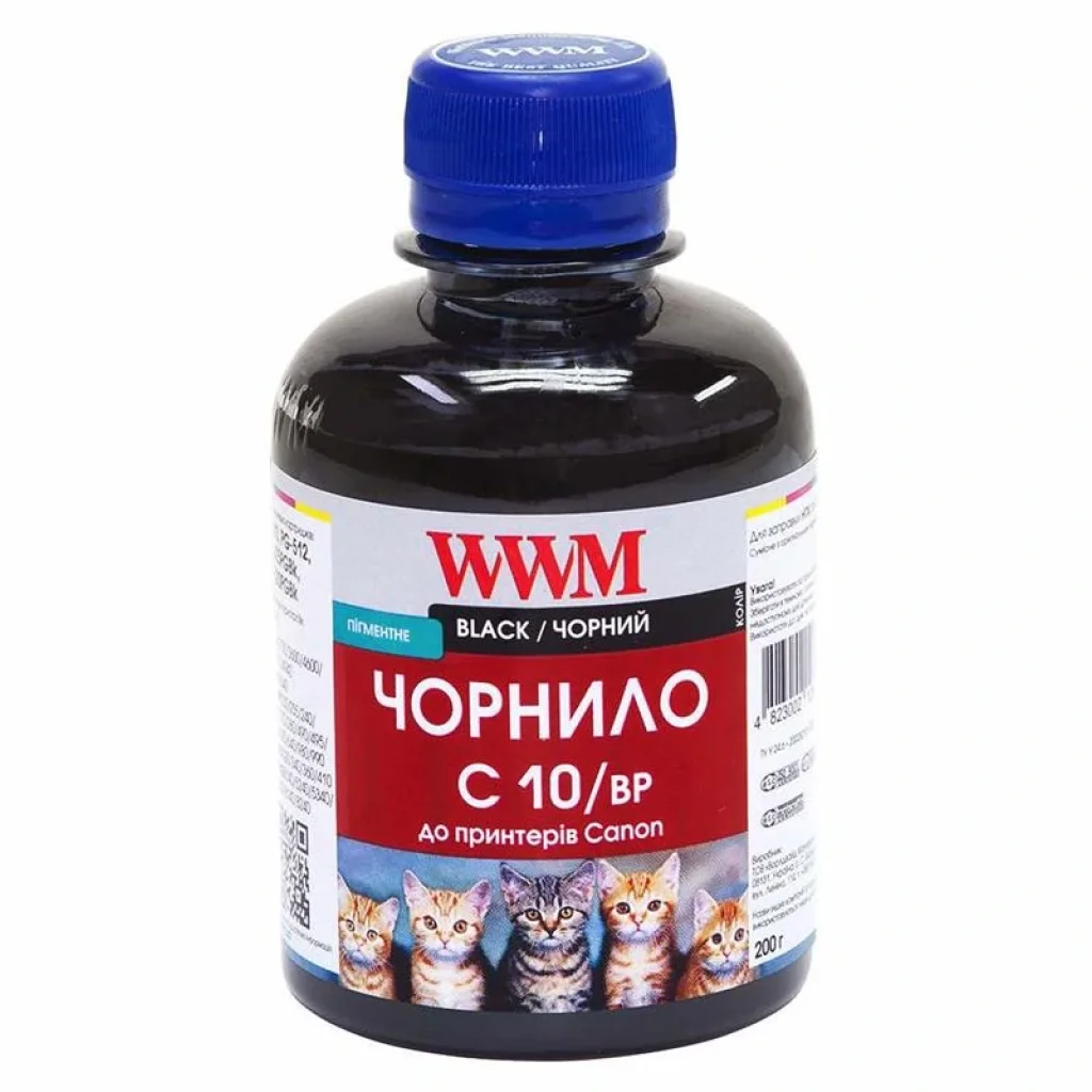 Чернила WWM для CANON PG-510/512/PGI-520Bk/PGI-425PGBk (Black Pigmented) C10/BP 200г UA