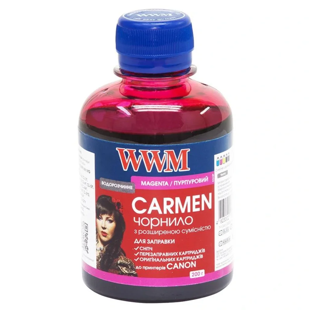 Чорнила WWM Universal Carmen для Сanon серій PIXMA iP/iX/MP/MX/MG Magenta (CU/M) 200г UA