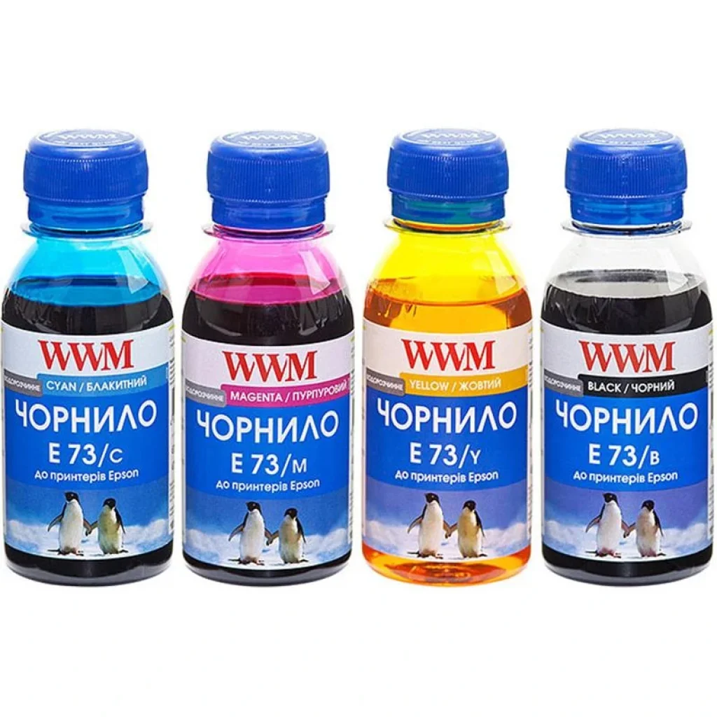 Комплект чернил WWM для EPSON Stylus CX3700/T26/TX106/TX206/TX419 B/C/M/Y (E73SET-2) 4*100г UA
