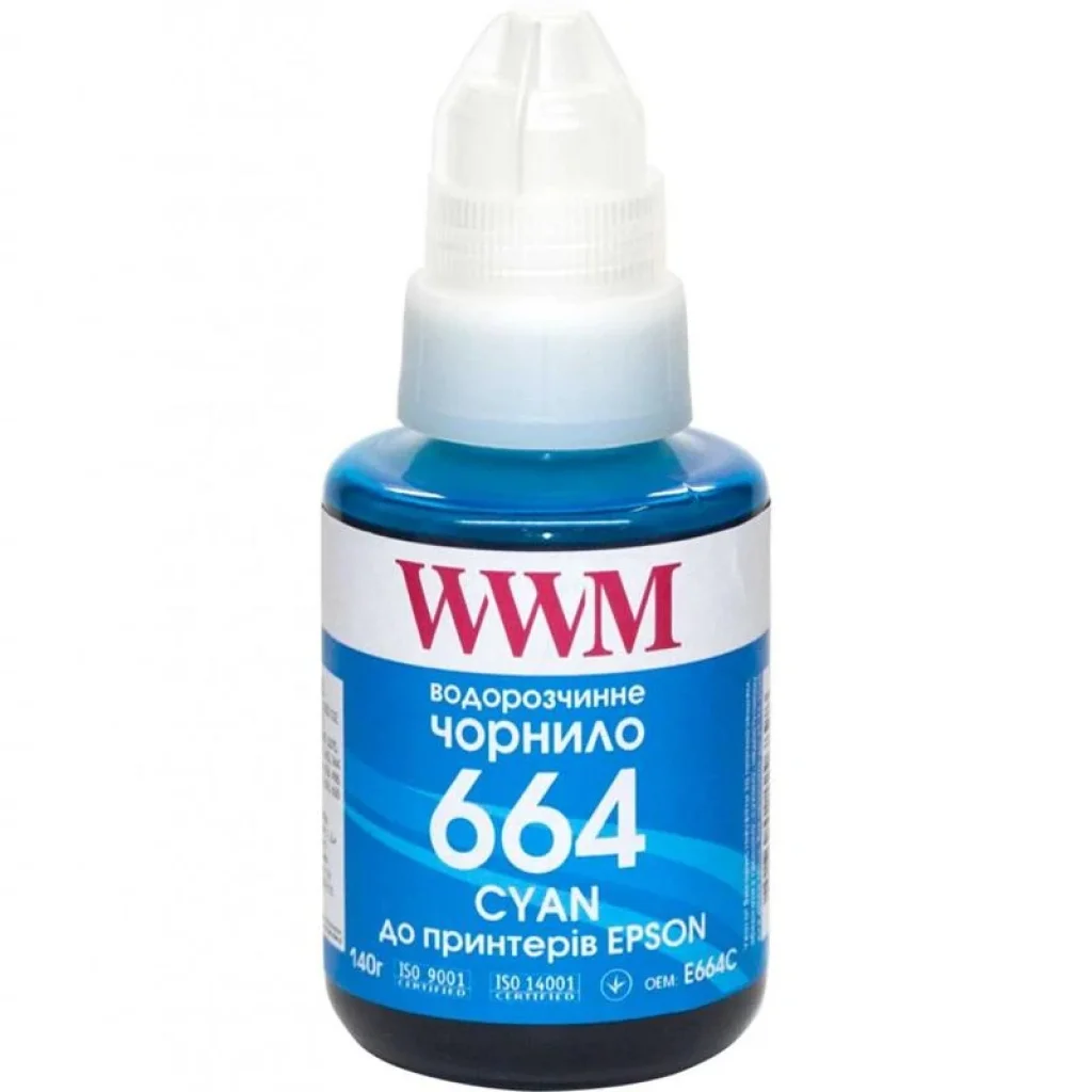 Чернила WWM Epson L110/210/300 Cyan (E664C) 140г UA
