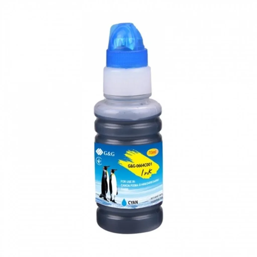 Чорнила G&G Canon Pixma G1400/G2400/G3400 (Cyan) (G&G-0664C001) 70мл UA