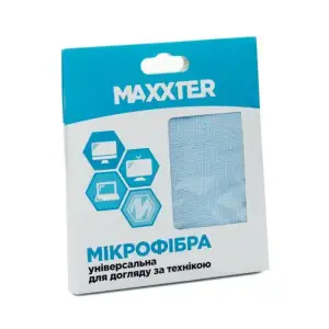 Чистящая салфетка Maxxter из микрофибры для экранов, 25х25см (MC-25X25-01) UA