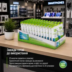 Серветки ColorWay для очищення OLED, LED, LCD, TFT 20 шт (CW-1070) UA