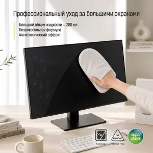 Великий набір ColorWay для очищення екранів та електроніки (200 мл та рукавичка-мікрофібра) (CW-2200) UA