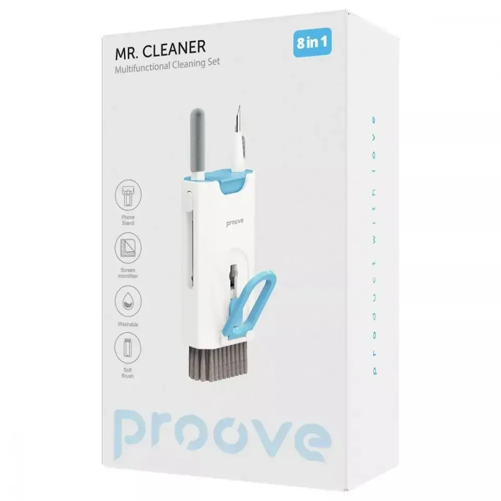 Багатофункціональний набір Proove Mr. Cleaner 8in1 для чищення електроніки та гаджетів White (MCS00000802) UA