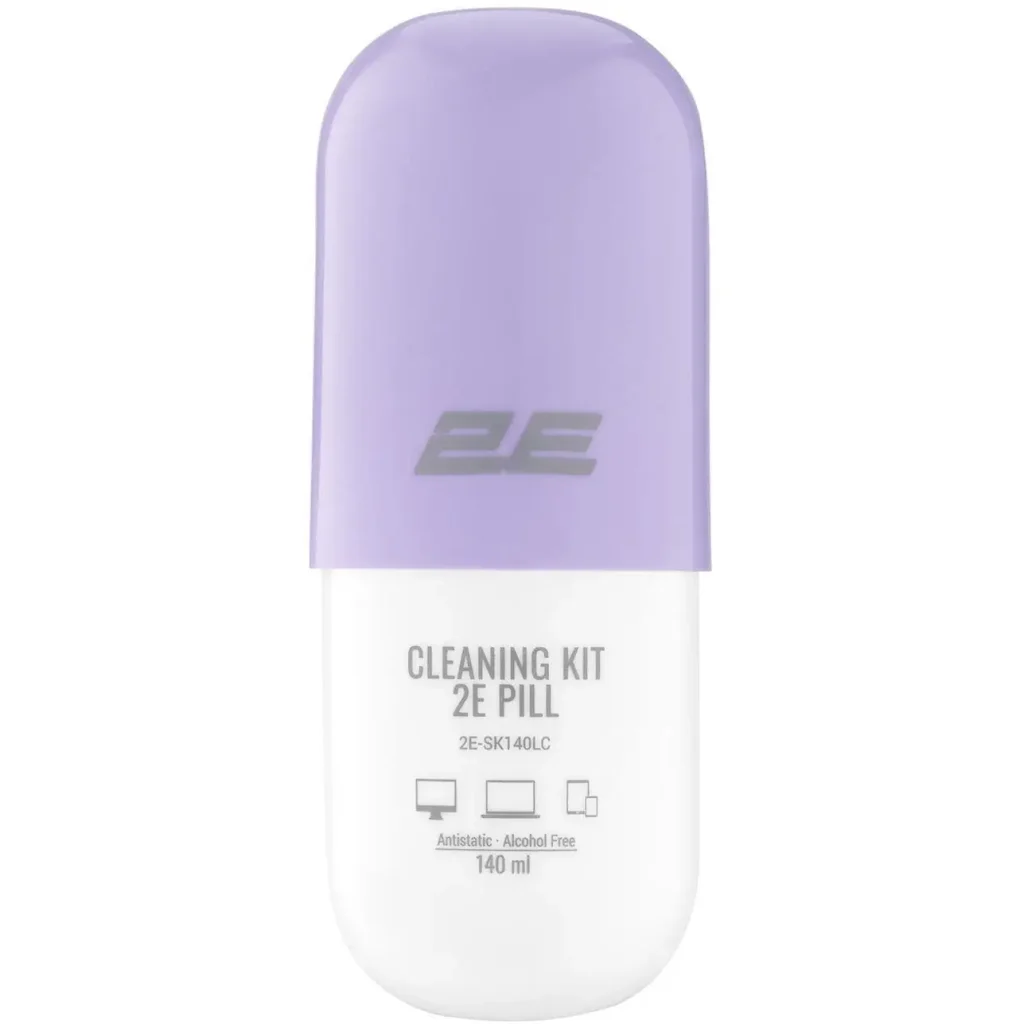 Набор для чистки 2E Pill (2E-SK140LC) LED/LCD + салфетка 20х20 см White/Lilac UA