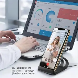 Беспроводное зарядное устройство ColorWay Wireless Stand 10W Blue (CW-CHW30Q-BL) UA