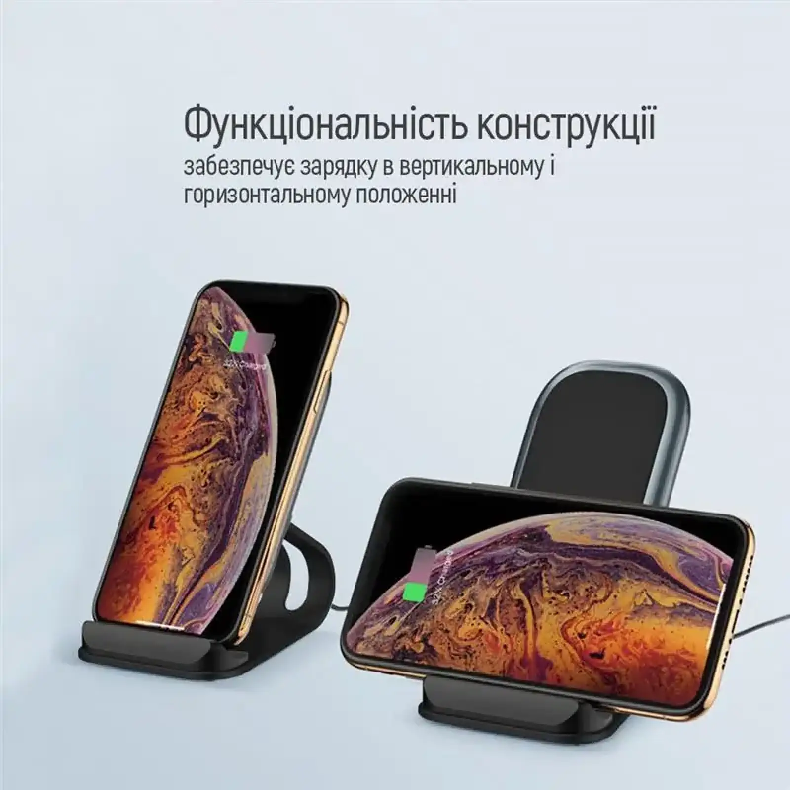 Беспроводное зарядное устройство ColorWay Wireless Stand 10W Blue (CW-CHW30Q-BL) UA
