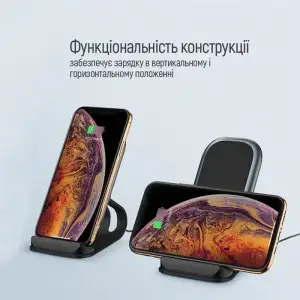 Беспроводное зарядное устройство ColorWay Wireless Stand 10W Blue (CW-CHW30Q-BL) UA