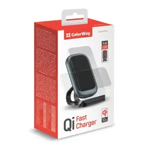 Беспроводное зарядное устройство ColorWay Wireless Stand 10W Blue (CW-CHW30Q-BL) UA