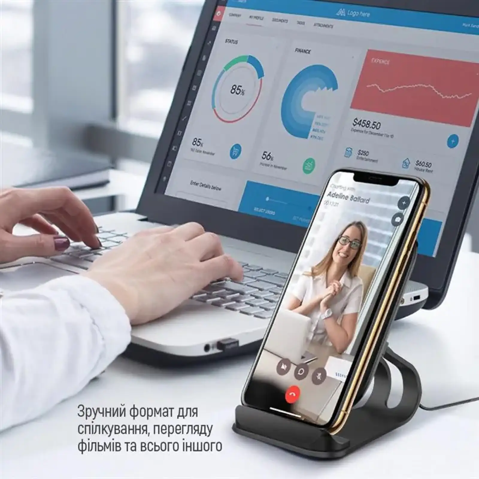 Бездротовий зарядний пристрій ColorWay Wireless Stand 15W Black (CW-CHW31Q-BK) UA