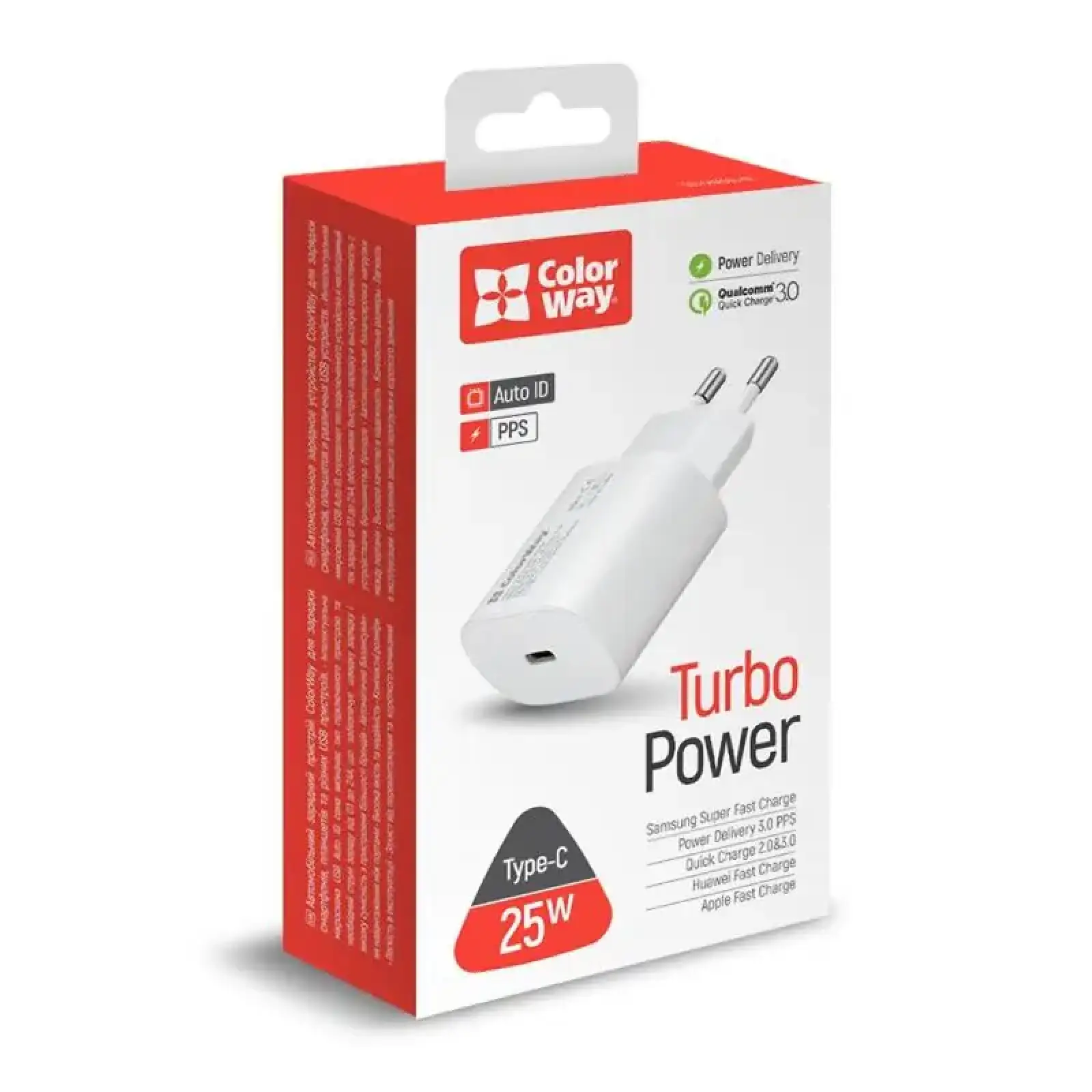 МЗП ColorWay Power Delivery Port PPS (1USB-Cx3A) (25W) White (CW-CHS033PD-WT) UA