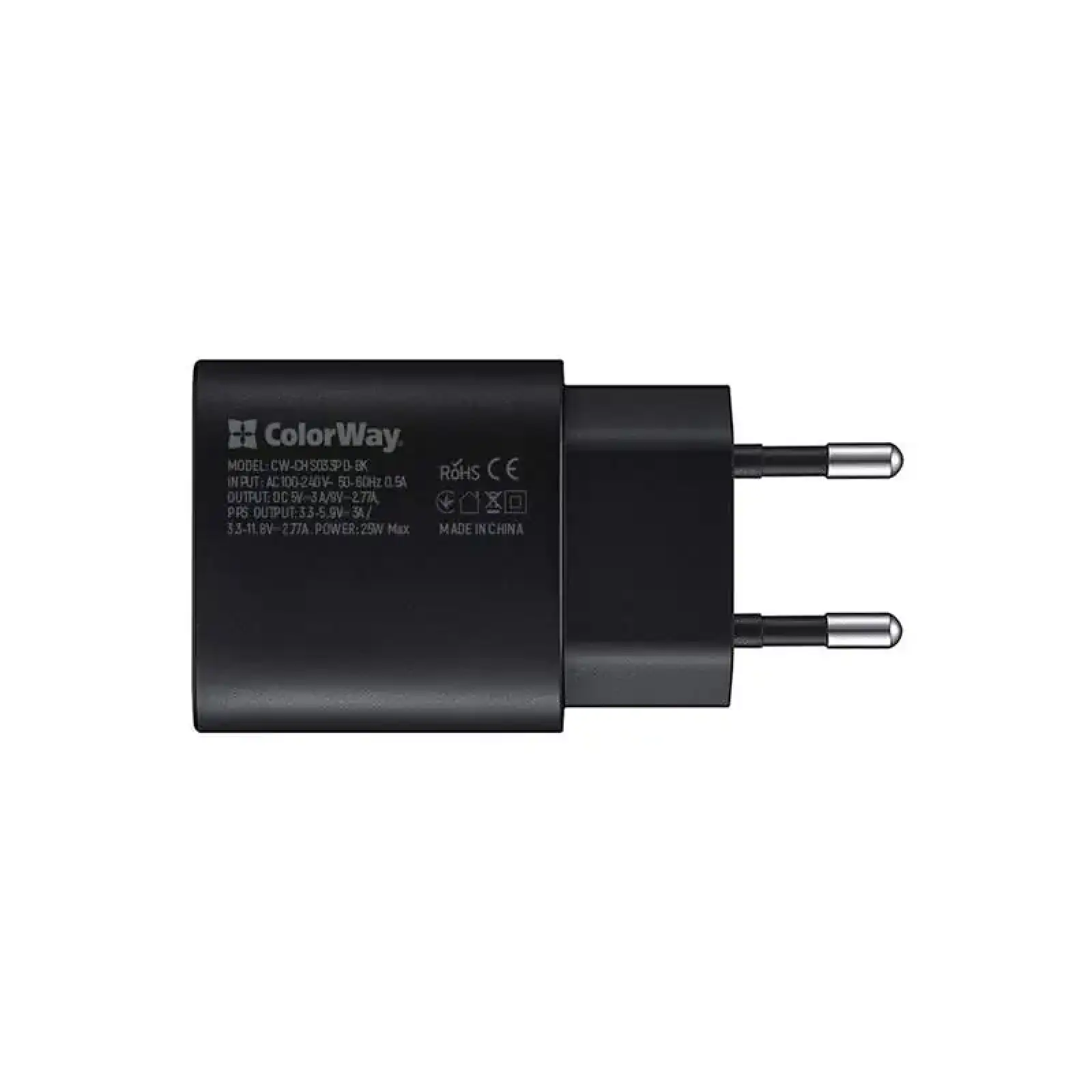 МЗП ColorWay Power Delivery Port PPS (1USB-Cx3A) (25W) Black (CW-CHS033PD-BK) UA