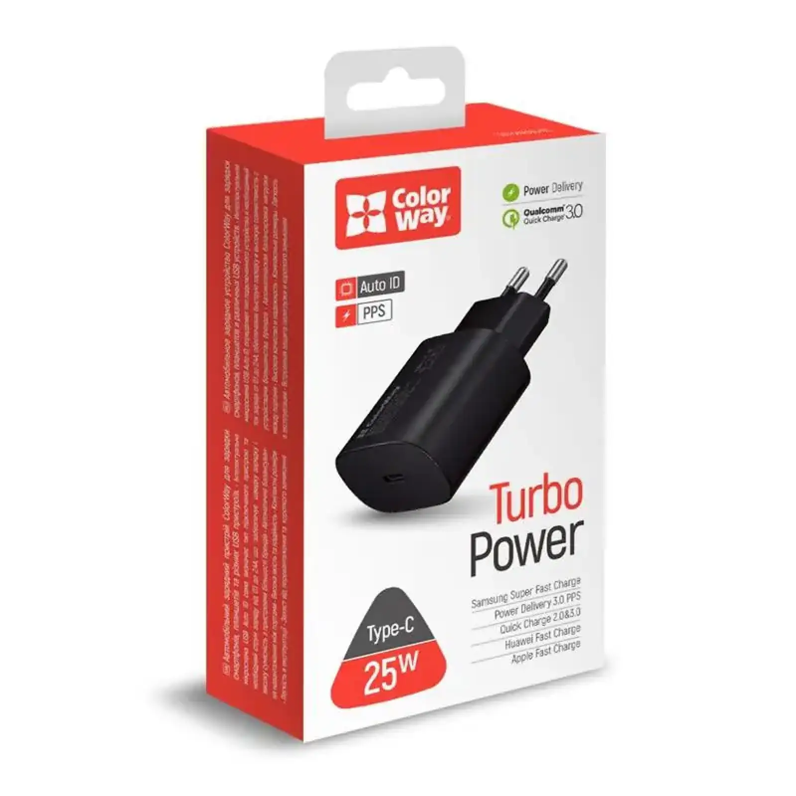 МЗП ColorWay Power Delivery Port PPS (1USB-Cx3A) (25W) Black (CW-CHS033PD-BK) UA