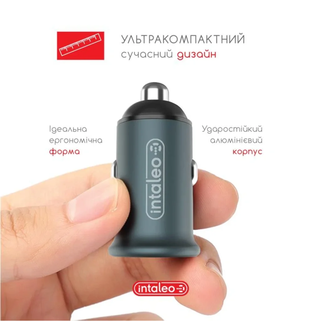 АЗП Intaleo CCG482 (2USB, 4.8A) Grey UA