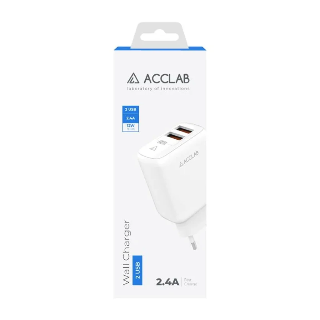 МЗП AccLab AL-TC224 2хUSB 5В/2,4A/12W White (1283126538834) UA