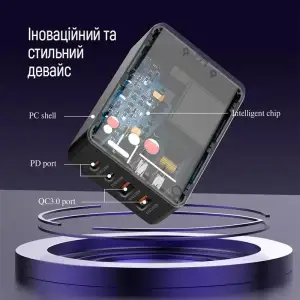 МЗП ColorWay Power Delivery (2USB-A + 2USB TYPE-C) (65W) Black (CW-CHS040PD-BK) UA