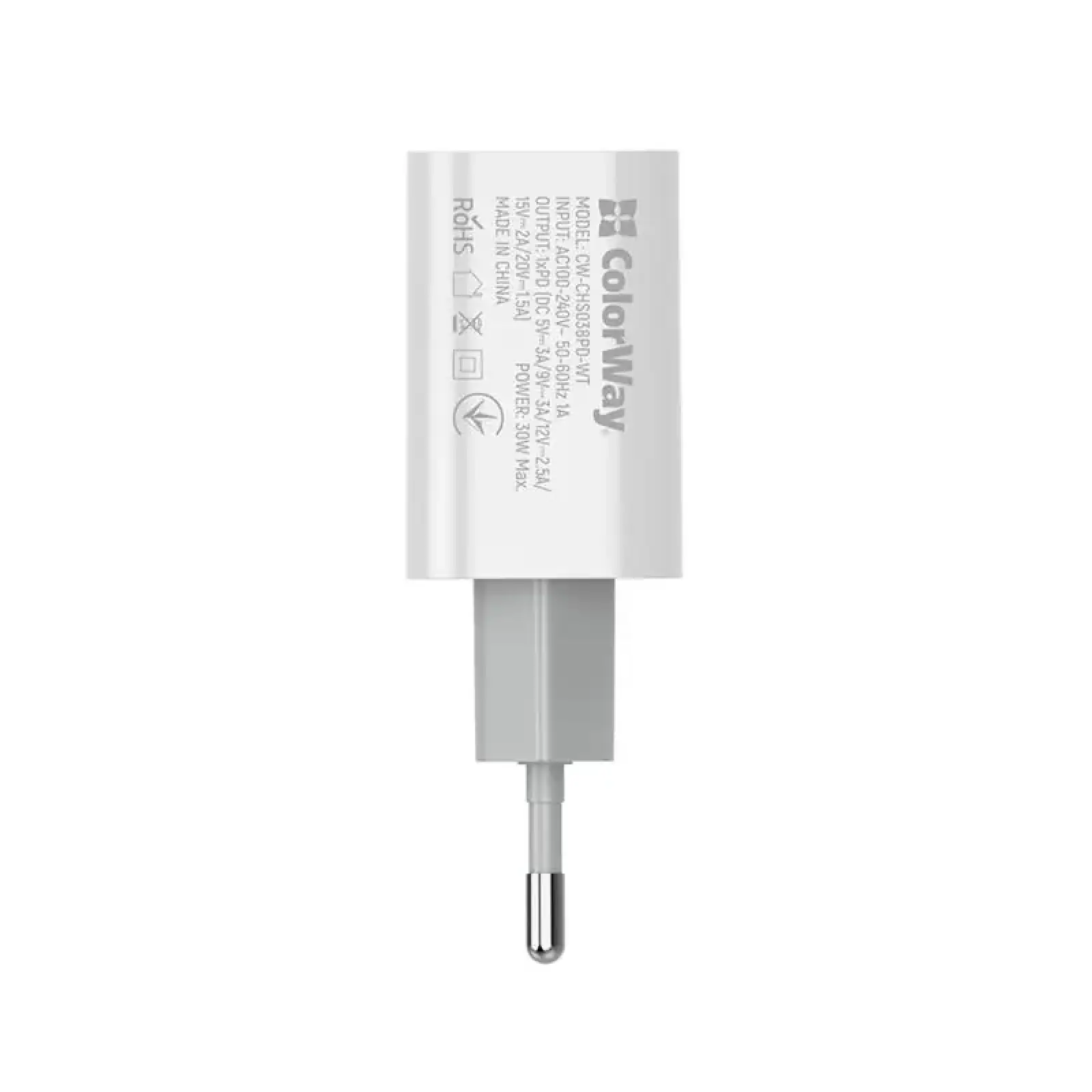 СЗУ Colorway Power Delivery Port PPS USB Type-C (30W) White (CW-CHS038PD-WT) UA