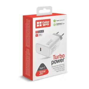 СЗУ Colorway Power Delivery Port PPS USB Type-C (30W) White (CW-CHS038PD-WT) UA