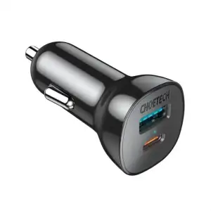 АЗП Choetech (1USB Type C; 1USB) 38W PD3.0 QC3.0 Black (TC0005) UA