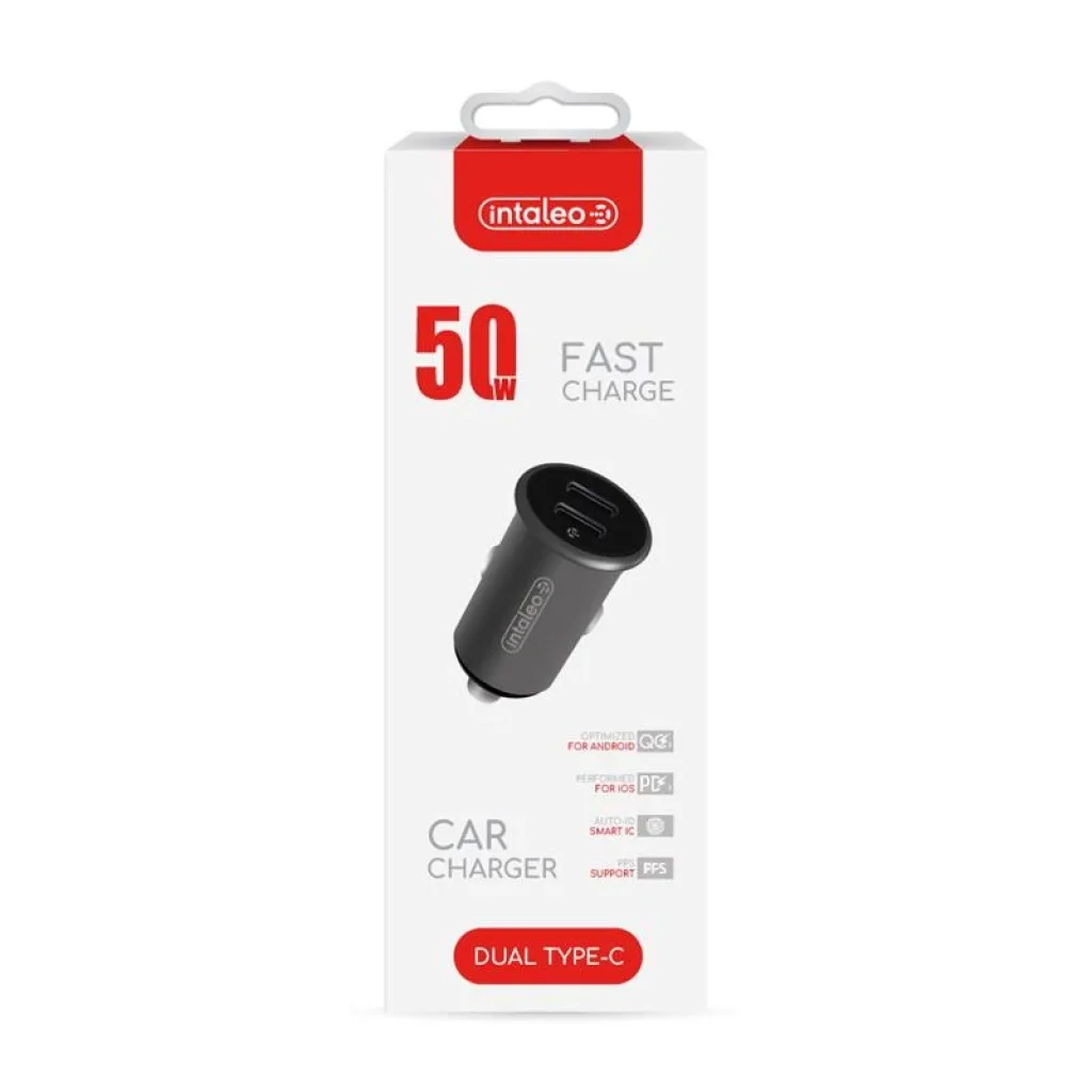АЗП Intaleo CCGQPD250 (2USB, 3A) Grey UA