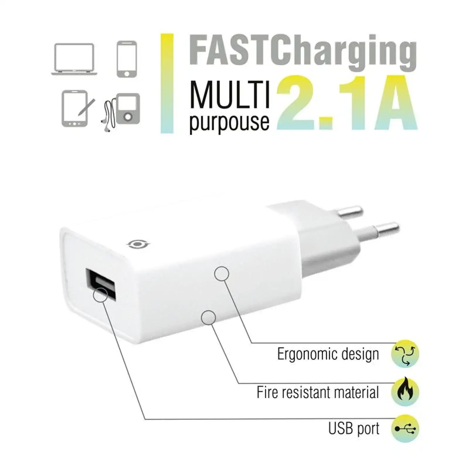 МЗП Piko TC-121 (1USBx2.1A) White (1283126492181) UA