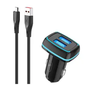 АЗУ SkyDolphin SZ18V (2USB, 3.4A) Black (AZP-000101) + кабель microUSB UA