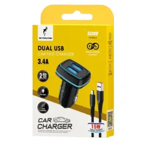 АЗУ SkyDolphin SZ18V (2USB, 3.4A) Black (AZP-000101) + кабель microUSB UA