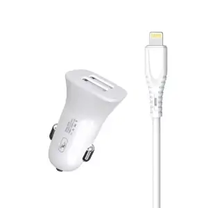 АЗУ SkyDolphin SZ09L (2USB, 3.4A) White (AZP-000108) + кабель Lightning UA
