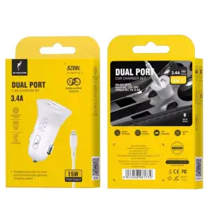 АЗУ SkyDolphin SZ09L (2USB, 3.4A) White (AZP-000108) + кабель Lightning UA