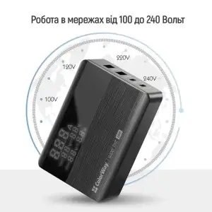 СЗУ ColorWay Power Delivery GaN (2USB-A + 2USB TYPE-C) (100W) Black (CW-CHS041PD-BK) UA
