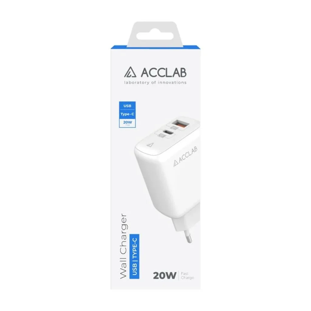 МЗП AccLab AL-TC220 (1xUSB, 1xType-C) White (1283126556494) UA