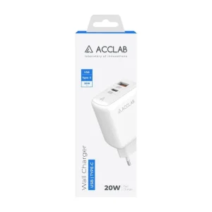 МЗП AccLab AL-TC220 (1xUSB, 1xType-C) White (1283126556494) UA