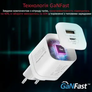 Зарядний пристрій Promate PowerPort-33 White UA