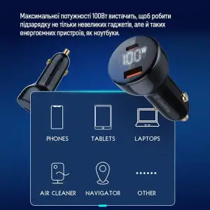 АЗУ ColorWay Power Delivery Port PPS USB (USB-A + USB-C, 100W) PD, QC Black (CW-CHA044PD-BK) UA