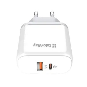 СЗУ ColorWay Power Delivery Port PPS USB (Type-C PD + USB QC3.0) (45W) White (CW-CHS042PD-WT) UA