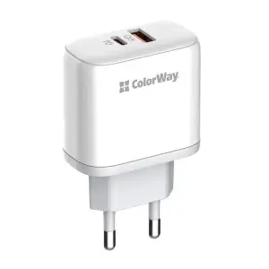СЗУ ColorWay Power Delivery Port PPS USB (Type-C PD + USB QC3.0) (45W) White (CW-CHS042PD-WT) UA
