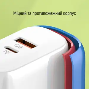 СЗУ ColorWay Power Delivery Port PPS USB (Type-C PD + USB QC3.0) (45W) White (CW-CHS042PD-WT) UA