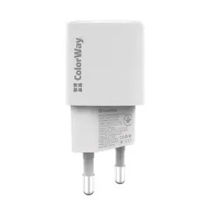 СЗУ ColorWay GaN PD Port USB PPS (Type-C PD + USB QC3.0) (33W) White (CW-CHS043PD-WT) UA
