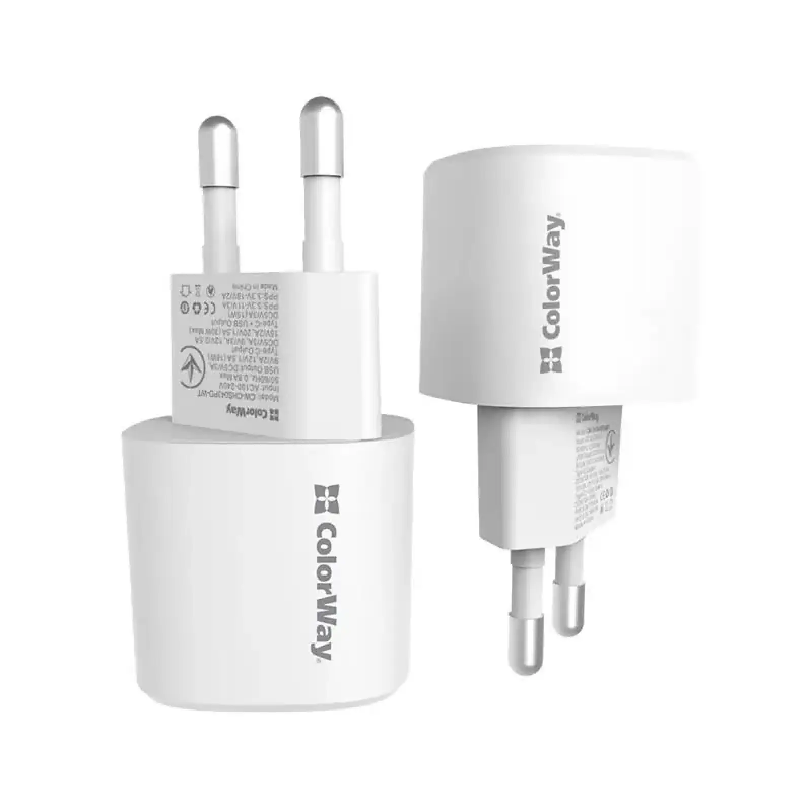 СЗУ ColorWay GaN PD Port USB PPS (Type-C PD + USB QC3.0) (33W) White (CW-CHS043PD-WT) UA