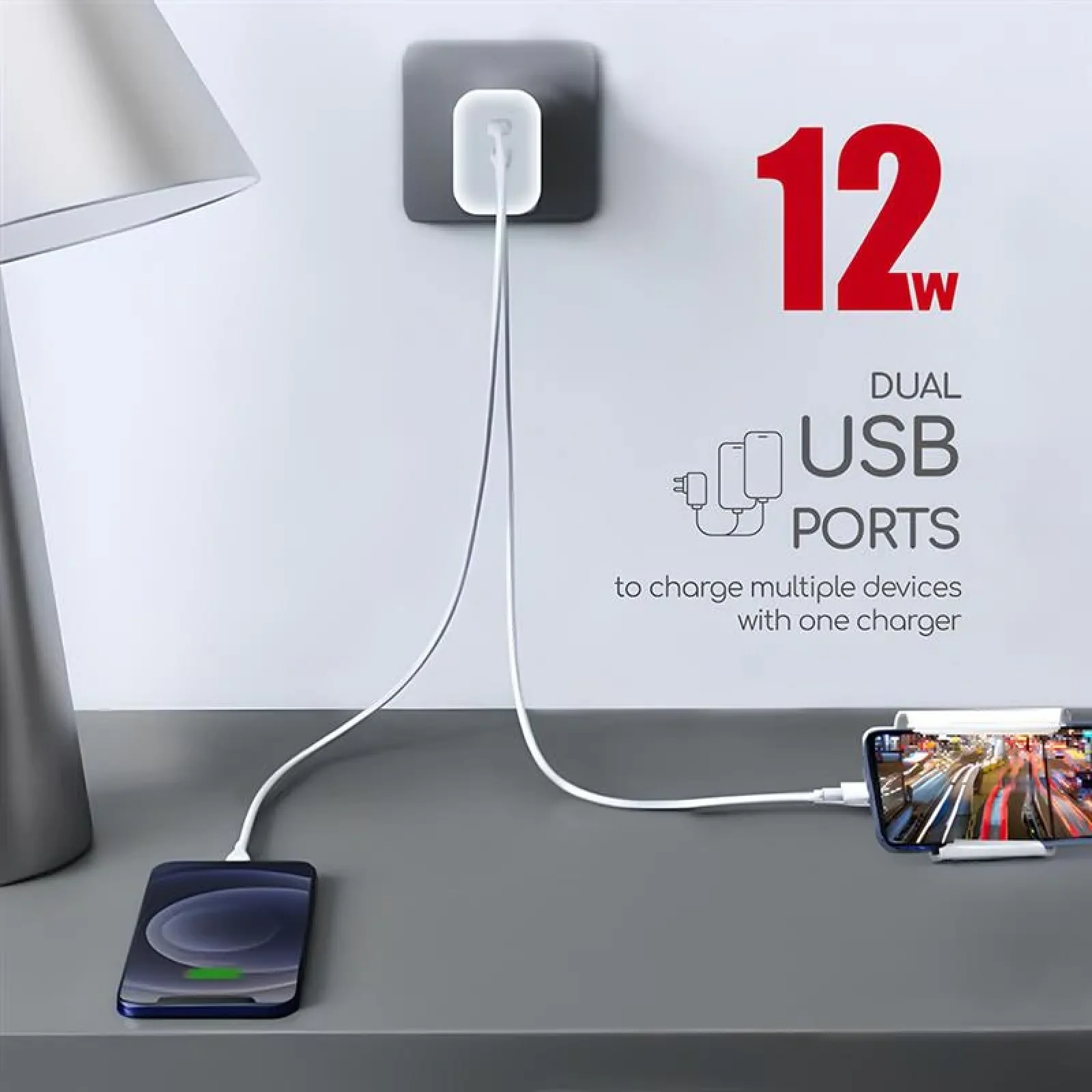 МЗП Intaleo TCG242 (2USB, 2.4A) White (1283126578281) UA