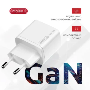 МЗП Intaleo TCG30GAN USB-C PD+USB-A QC 3.0 White (1283126578274) UA