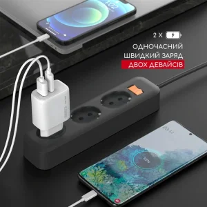 МЗП Intaleo TCG30GAN USB-C PD+USB-A QC 3.0 White (1283126578274) UA