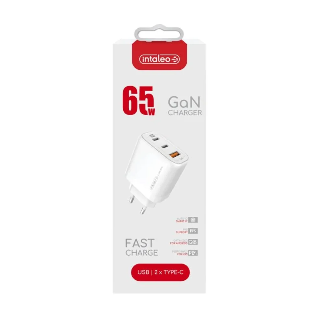 МЗП Intaleo TCG65GAN 2USB-C PD+USB-A QC 3.0 White (1283126559525) UA