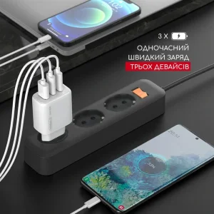 МЗП Intaleo TCG65GAN 2USB-C PD+USB-A QC 3.0 White (1283126559525) UA