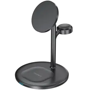 Магнитное беспроводное зарядное устройство Choetech T585-F 3in1 Magnetic wireless charger station for Apple (T585-F-101CCBK) UA