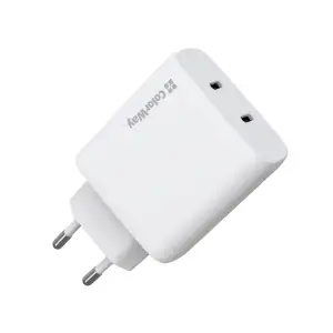 СЗУ ColorWay GaN Mini 50W PD Port PPS USB (Type-C PD 30W + Type-C PD 20W) White (CW-CHS050PD-WT) UA