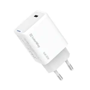 СЗУ ColorWay GaN Mini 65W PD Port PPS USB-C White (CW-CHS049PD-WT) UA